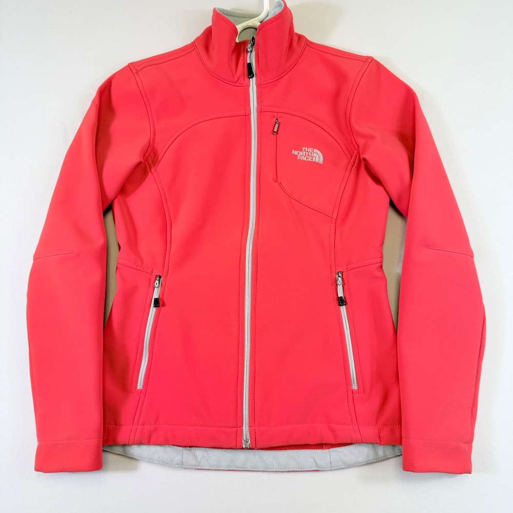 The North Face Apex Bionic Softshell Jacket Womens XS Pink Windproof Fleece Zip